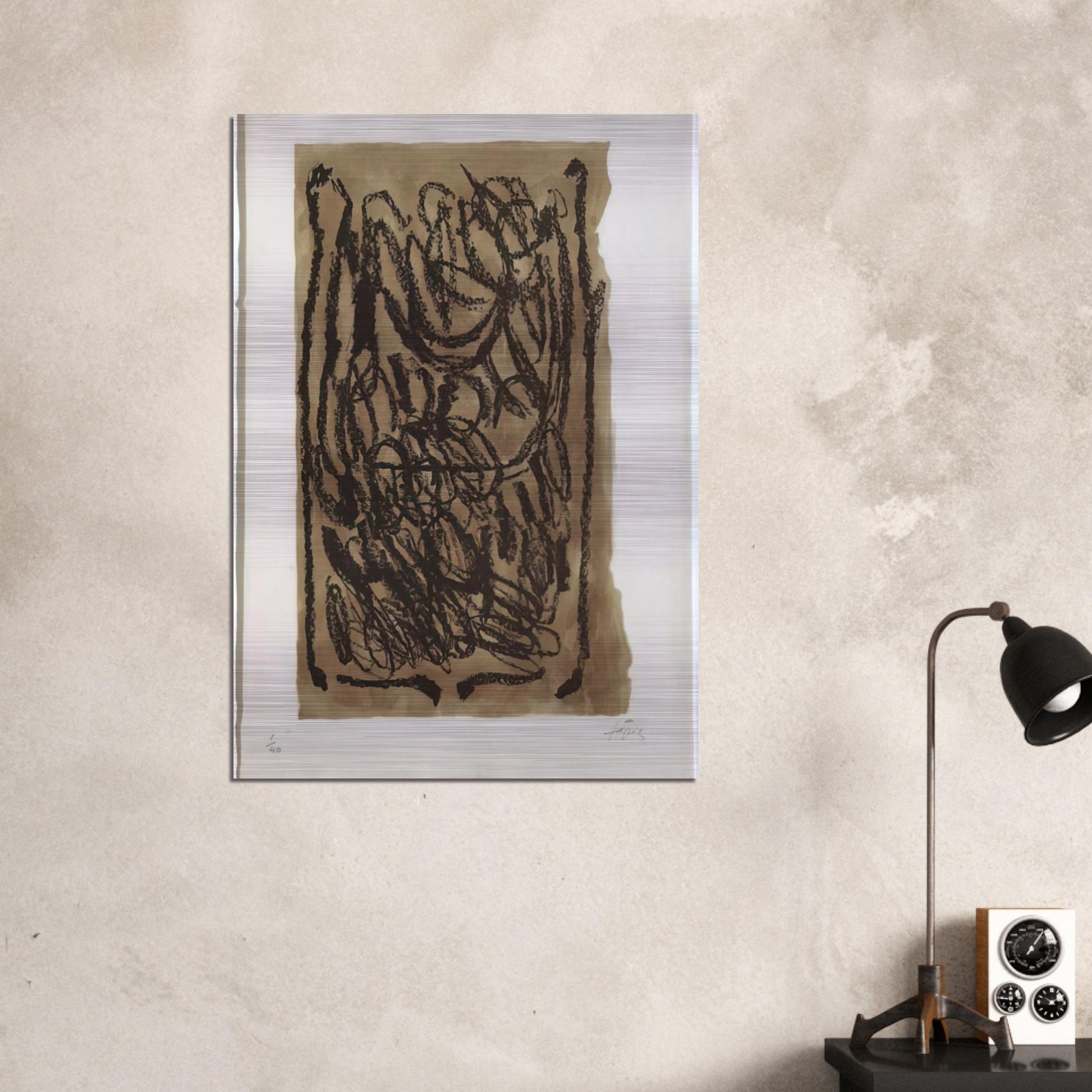 EL PA A LA BARCA 1963 - Antoni Tapies Brushed Aluminum Print - 70x100 cm / 28x40 inches | Antoni Tapies Aluminum Print | Antoni Tapies Prints