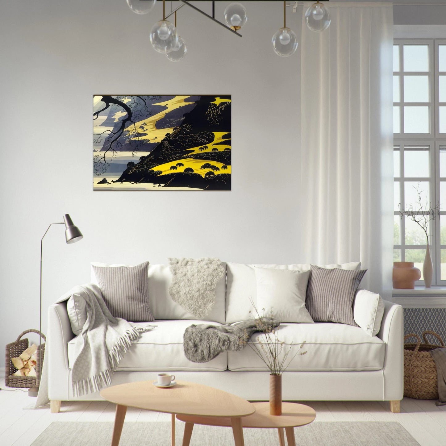 Coastal Fog - Eyvind Earle Brushed Aluminum Print - 70x100 cm / 28x40 inches | Eyvind Earle Aluminum Print | Eyvind Earle Prints