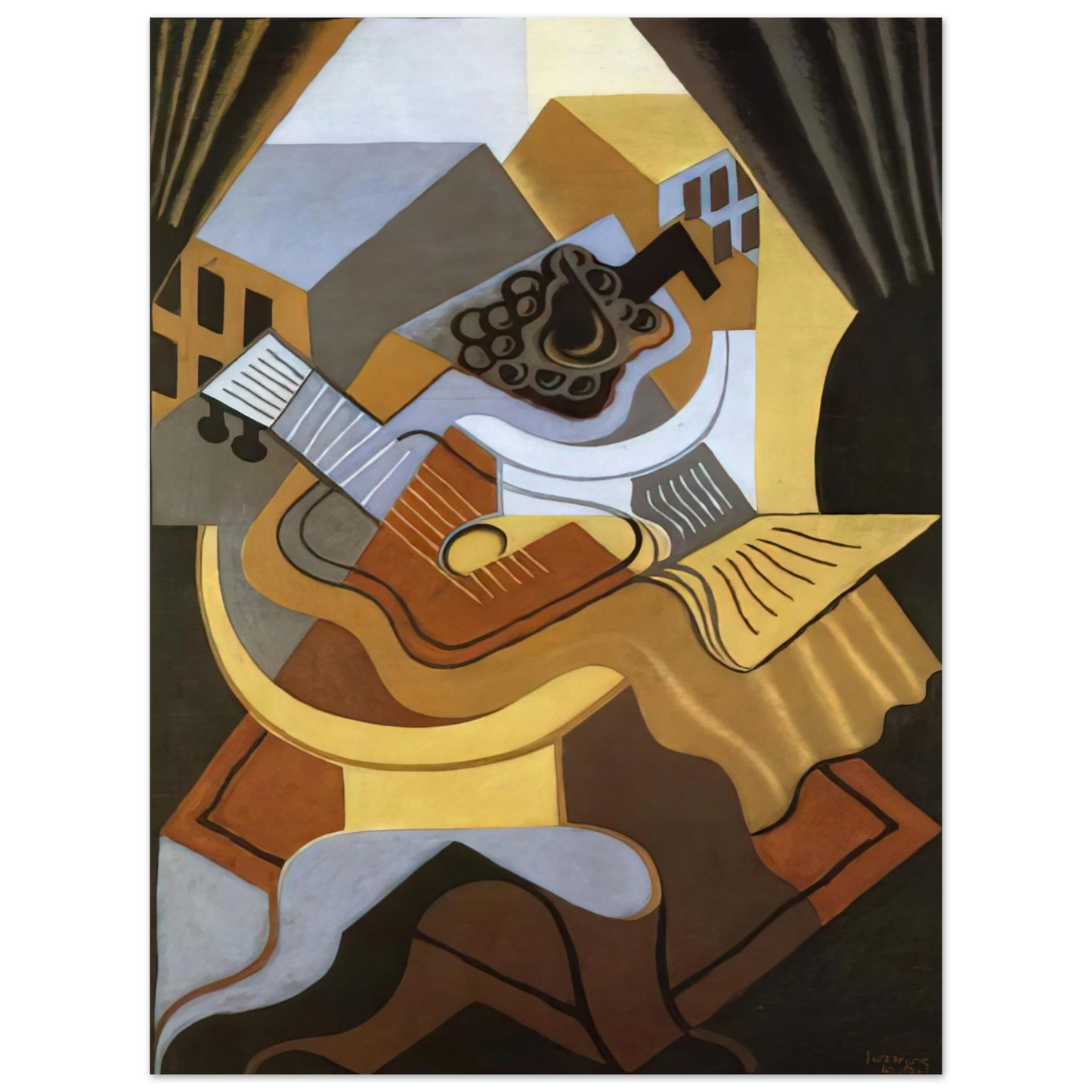Juan Gris - PEDISTAL TABLE IN FRONT OF THE WINDOW 1921  75x100 cm / 30x40inches Fine Art Poster