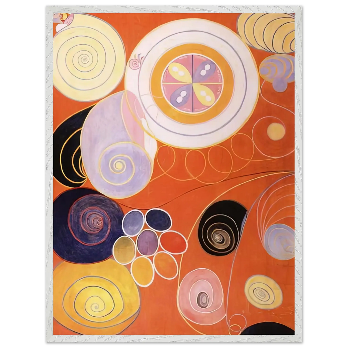 Hilma af Klint - THEY TENS MAINSTAY IV 1907 Wall art - A1 (59.4 x 84.1  cm) - Premium Wooden Framed Poster With Fine Art Paper - White frame