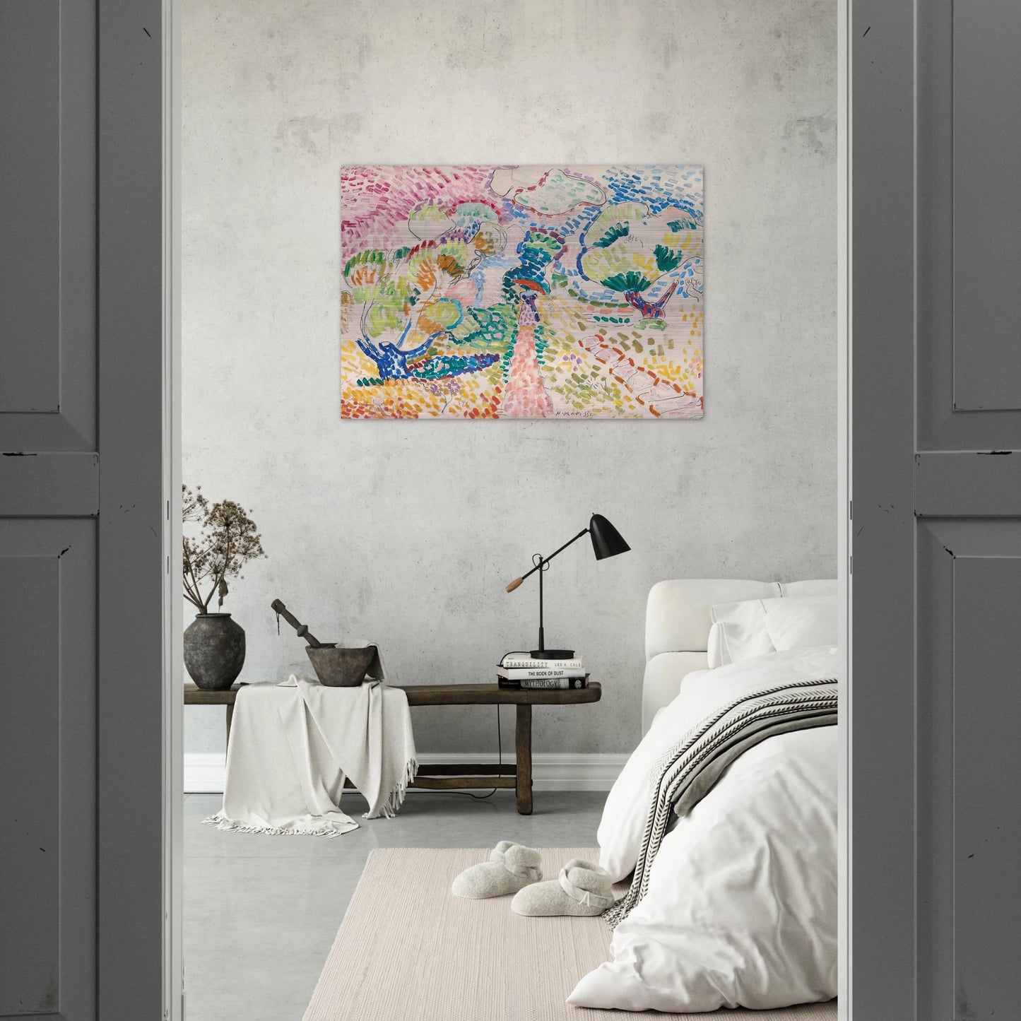 MADAME MATISSE IN THE OLIVE GROVE 1905 - Henri Matisse Brushed Aluminum Print - 70x100 cm / 28x40 inches | Henri Matisse Aluminum Print | Henri Matisse Prints