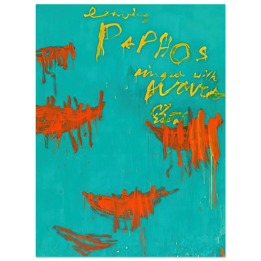 Cy Twombly - Leaving Paphos Ringed With Waves III  75x100 cm / 30x40inches Fine Art Poster