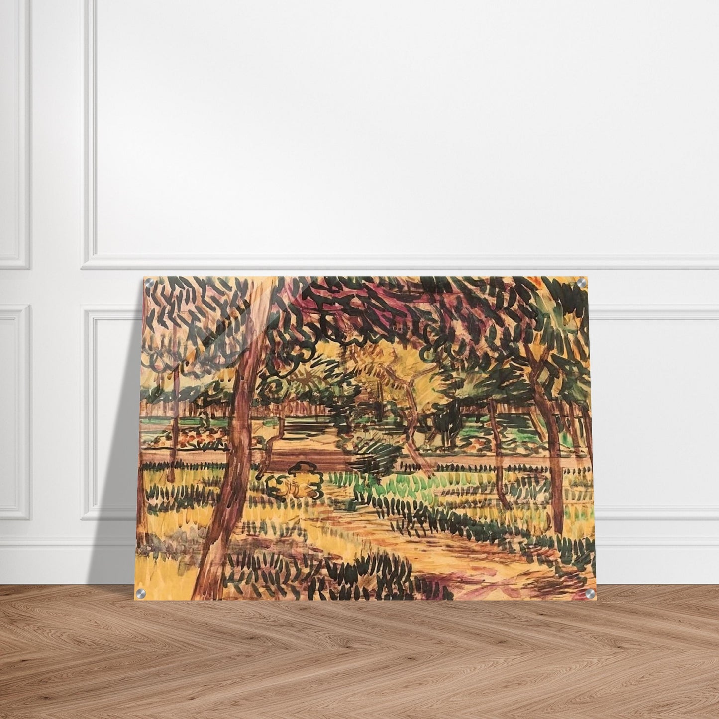 Trees in the Garden of the Asylum - Vincent van Gogh Acrylic Print - 70x100 cm / 28x40″ inches | Vincent van Gogh Wall Art | Vincent van Gogh Prints