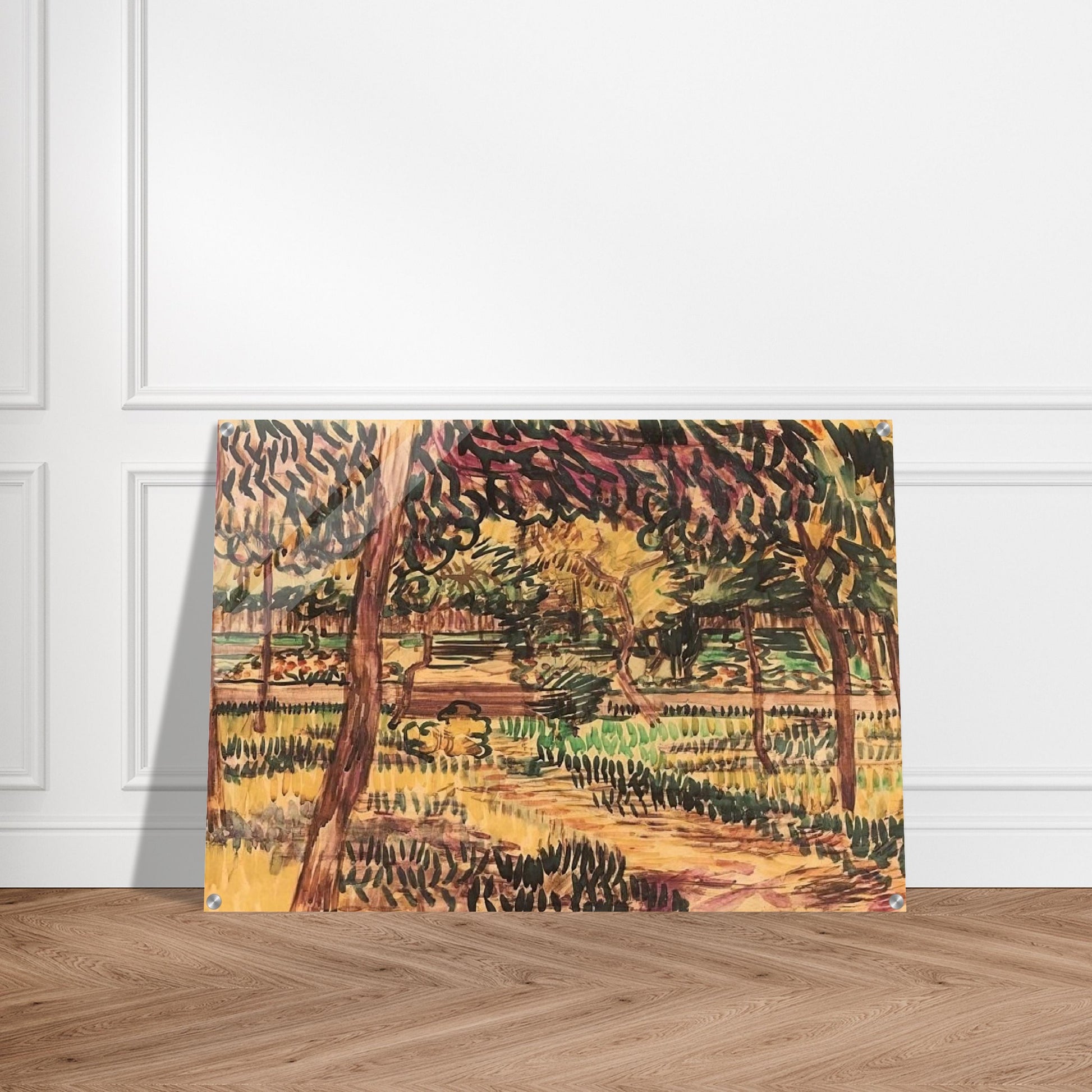 Trees in the Garden of the Asylum - Vincent van Gogh Acrylic Print - 70x100 cm / 28x40″ inches | Vincent van Gogh Wall Art | Vincent van Gogh Prints