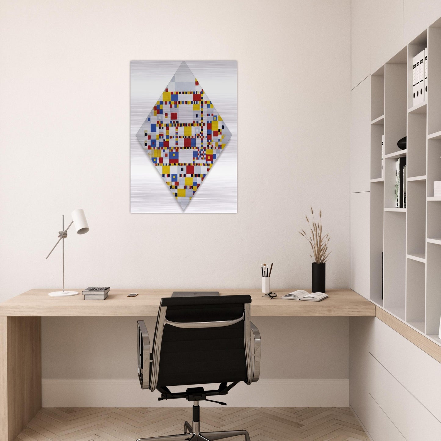 Victory Boogie Woogie - Piet Mondrian Brushed Aluminum Print - 70x100 cm / 28x40 inches | Piet Mondrian Aluminum Print | Piet Mondrian Prints
