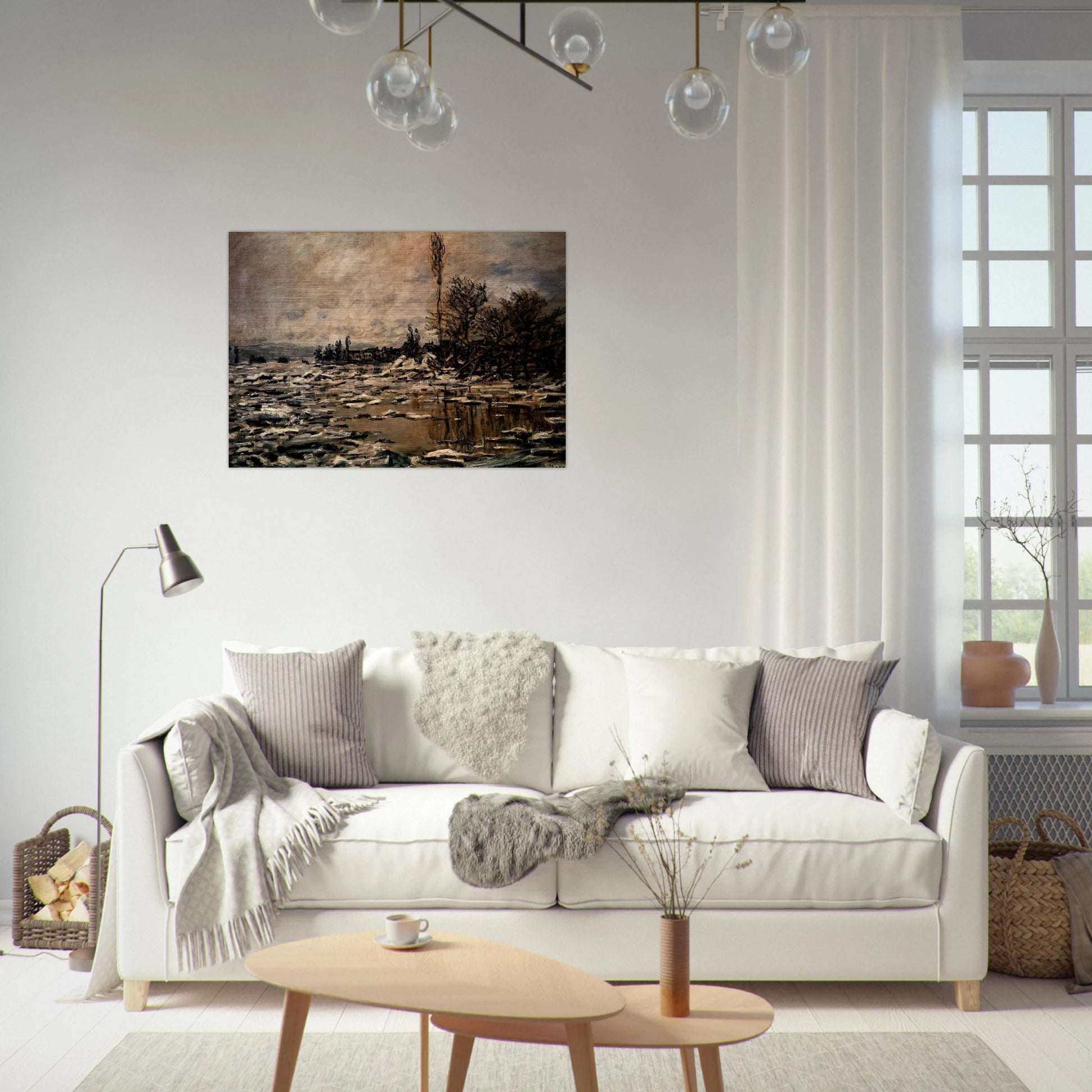 The Break-up of the Ice - claude monet Brushed Aluminum Print - 70x100 cm / 28x40 inches | claude monet Aluminum Print | claude monet Prints