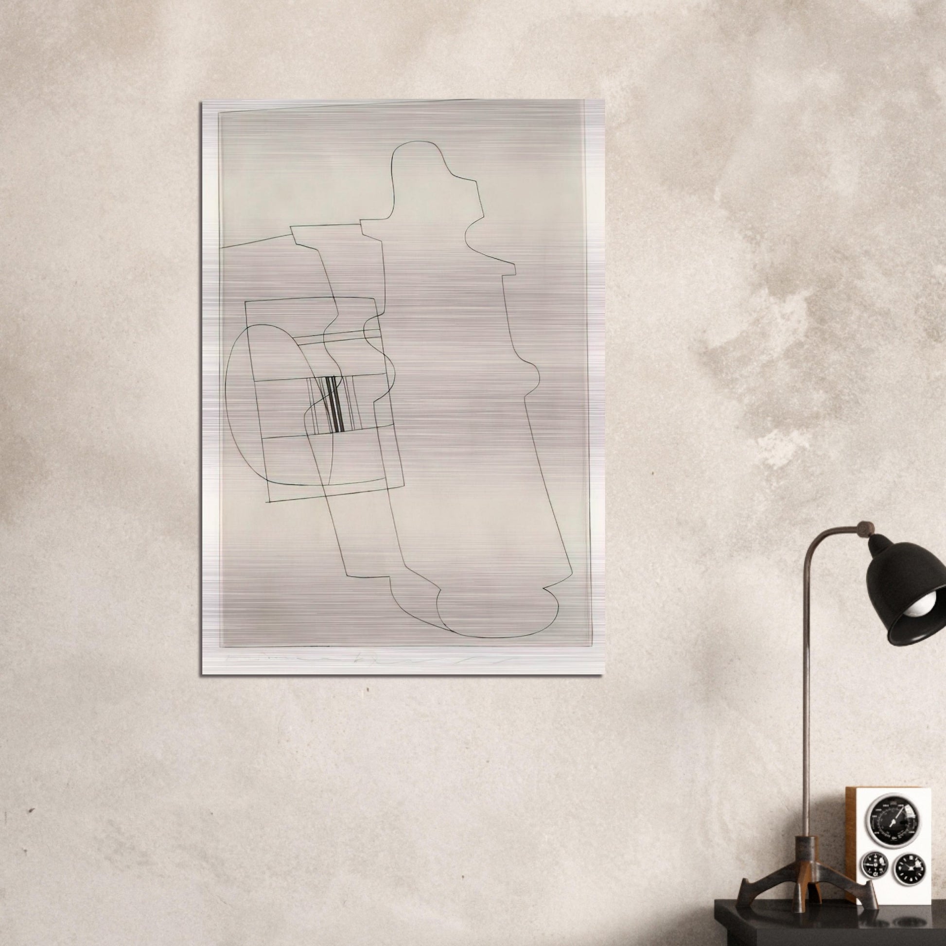 Glass topped bottle - 1967 - Ben Nicholson Brushed Aluminum Print - 70x100 cm / 28x40 inches | Ben Nicholson Aluminum Print | Ben Nicholson Prints