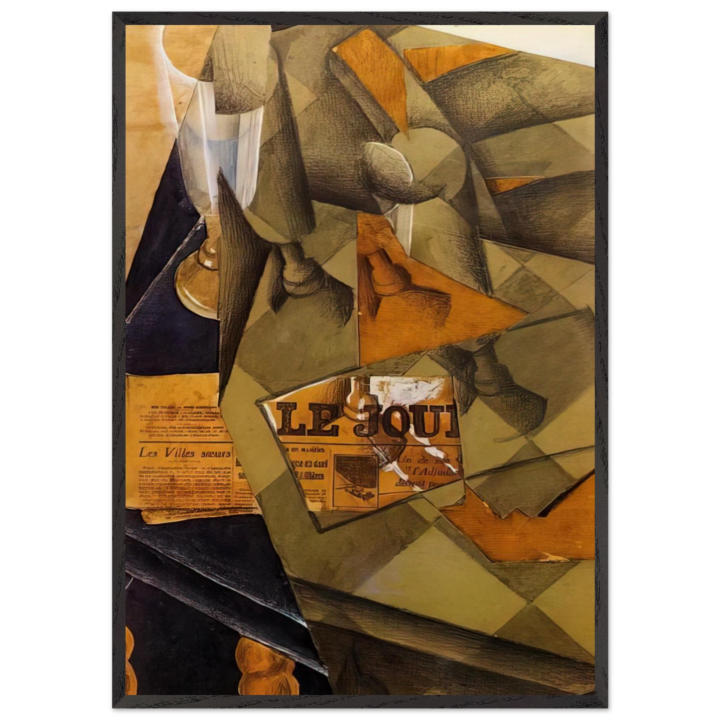 STILL LIFE 1914 N2 - Juan Gris 70x100 cm / 28x40 inches Framed Art Print – Black Wooden Frame