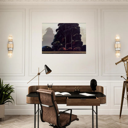 Autumn - Eyvind Earle Brushed Aluminum Print - 70x100 cm / 28x40 inches | Eyvind Earle Aluminum Print | Eyvind Earle Prints