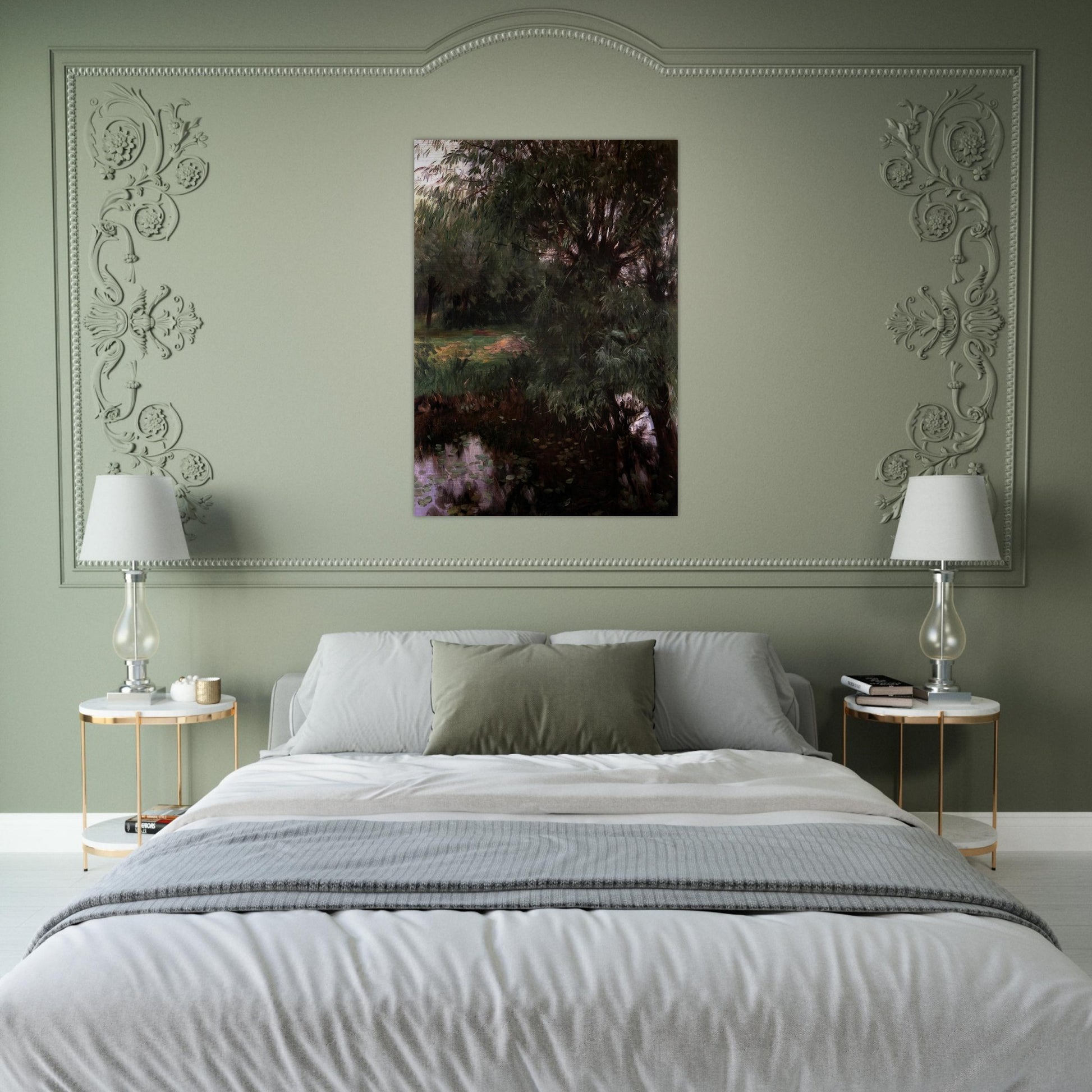 A Backwater at Wargrave - John Singer Sargent Brushed Aluminum Print - 70x100 cm / 28x40 inches | John Singer Sargent Aluminum Print | John Singer Sargent Prints
