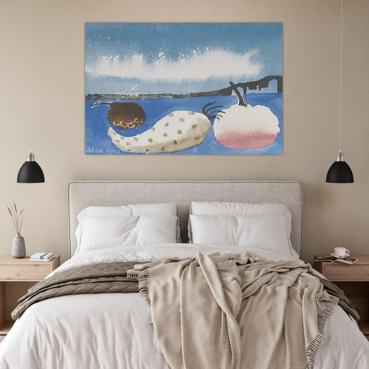 Fruit by the shore - 1992 - Mary Fedden Art Prints - 100x150 cm / 40x60″ inches | Mary Fedden Poster | Mary Fedden Prints