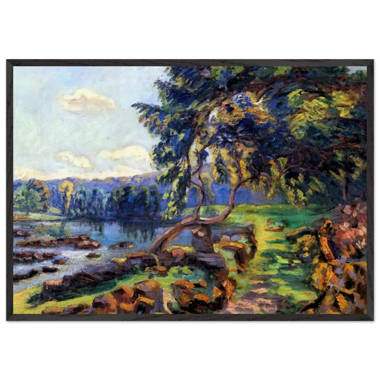 Les rapides a Genetin - 1900 - Armand Guillaumin 70x100 cm / 28x40 inches Framed Art Print – Black Wooden Frame