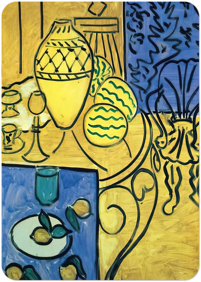 INTERIOR IN YELLOW 1946 By Henri Matisse Pack of 10 Post Cards | Henri Matisse Post Cards | A6 (10.5 x 14.8 cm) - 4.1 x 5.8 inches