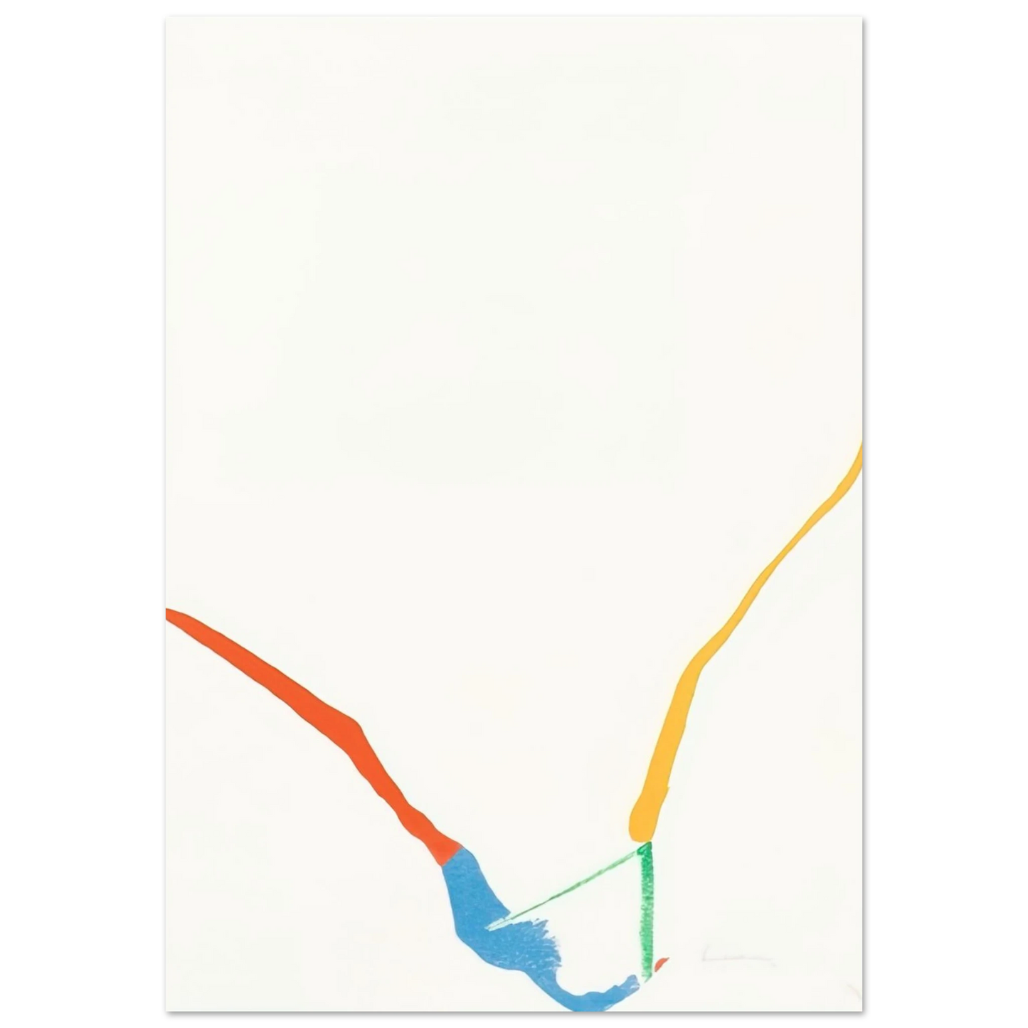 Helen Frankenthaler - What Red Lines Can Do - 1970 Wall art - A2 (42 x 59.4  cm) - Premium Wooden Framed Poster With Fine Art Paper-canvas - Wood frame