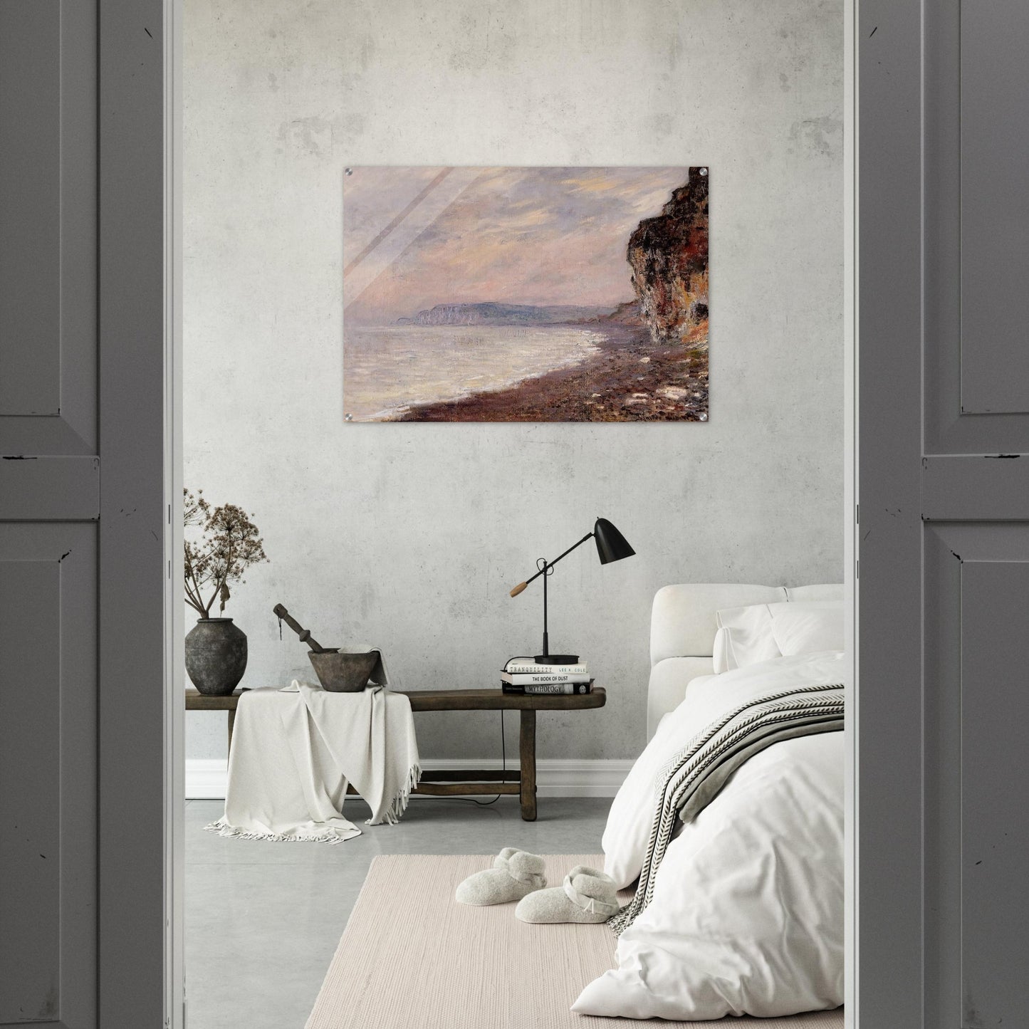 Cliffs at Pourville in the Fog - claude monet Acrylic Print - 70x100 cm / 28x40″ inches