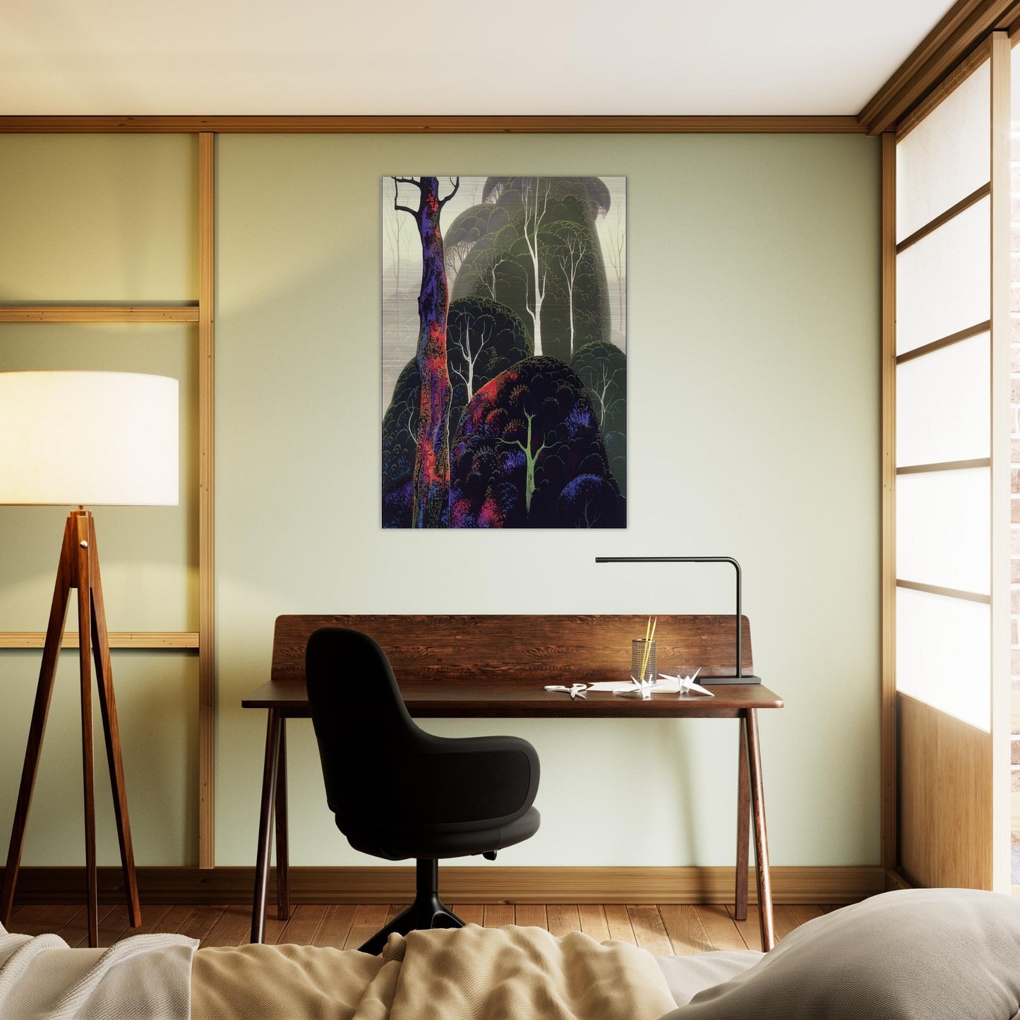 Early Autumn - Eyvind Earle Brushed Aluminum Print - 70x100 cm / 28x40 inches | Eyvind Earle Aluminum Print | Eyvind Earle Prints