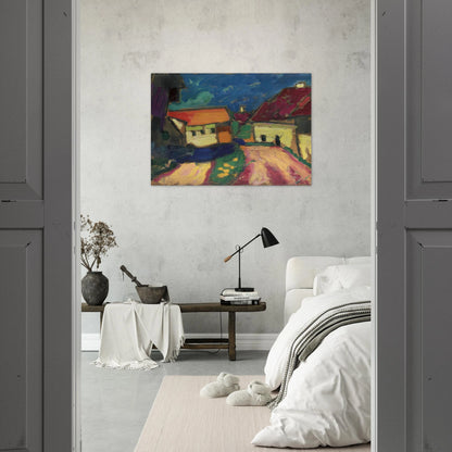 LANDSCHAFTSTUDIE DORFSTRASSE 1908 - Alexej von Jawlensky Brushed Aluminum Print - 70x100 cm / 28x40 inches | Alexej von Jawlensky Aluminum Print | Alexej von Jawlensky Prints