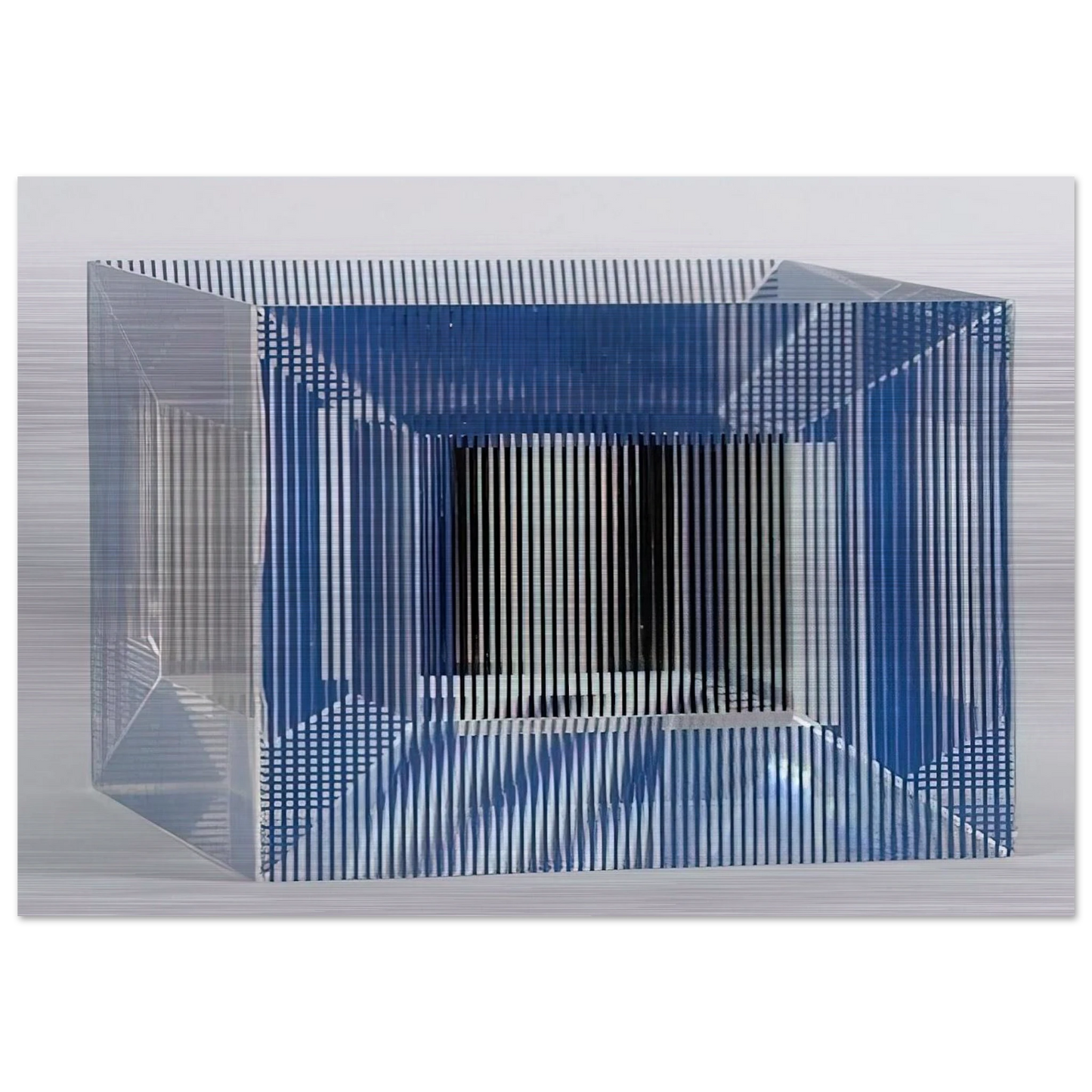 CUBE WITH AMBIGOUS SPACE 1981 - Jesus Rafael Soto Brushed Aluminum Print - 70x100 cm / 28x40 inches | Jesus Rafael Soto Aluminum Print | Jesus Rafael Soto Prints