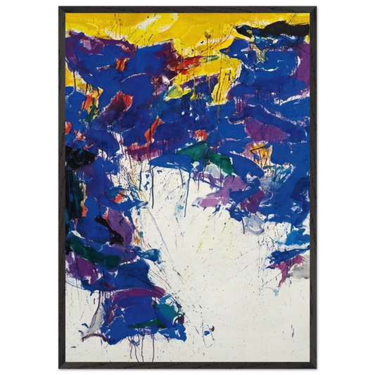 Violet Yellow and White - Sam Francis 70x100 cm / 28x40 inches Framed Art Print – Black Wooden Frame