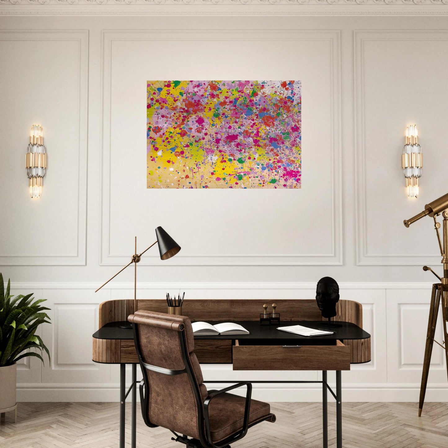 Sweet Milky Way - 1969 - Walasse Ting Brushed Aluminum Print - 70x100 cm / 28x40 inches | Walasse Ting Aluminum Print | Walasse Ting Prints