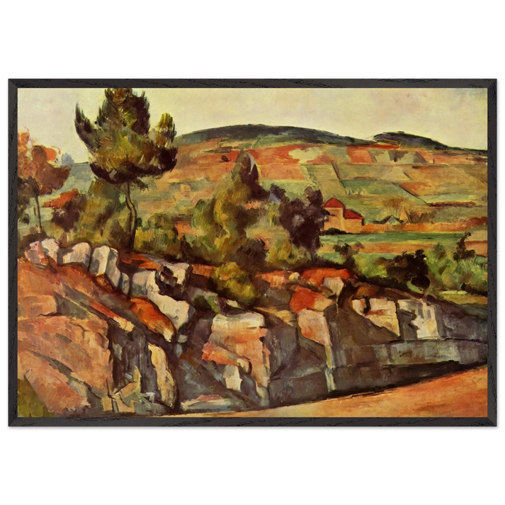 Mountains in Provence - Paul Cezanne 70x100 cm / 28x40 inches Framed Art Print – Black Wooden Frame