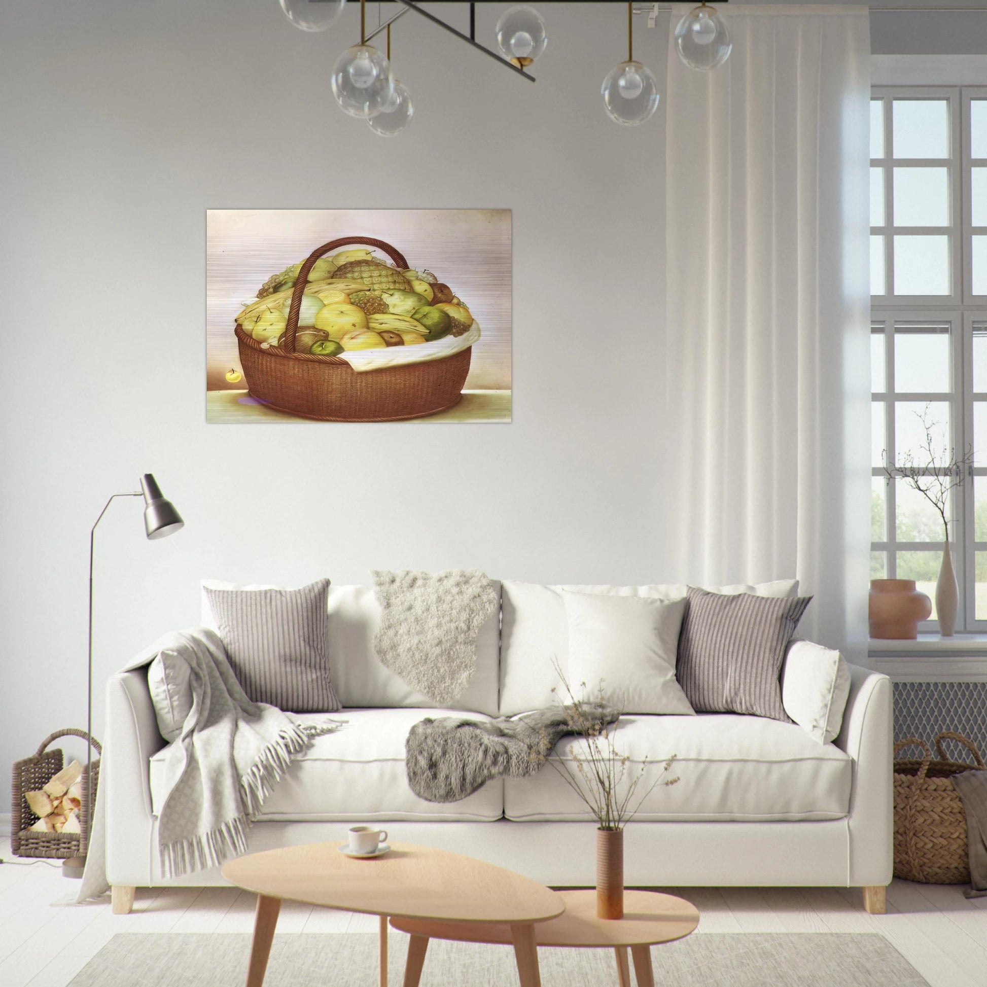 FRUIT BASKET - Fernando Botero Brushed Aluminum Print - 70x100 cm / 28x40 inches | Fernando Botero Aluminum Print | Fernando Botero Prints