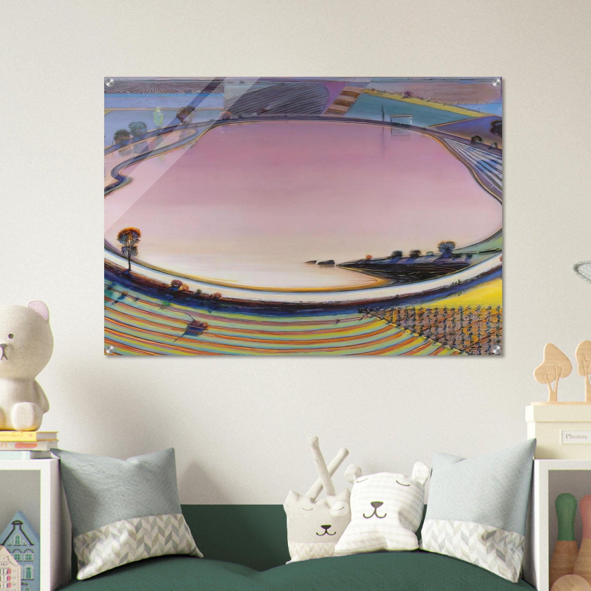 Reservoir - 1999 - Wayne Thiebaud Acrylic Print - 70x100 cm / 28x40″ inches