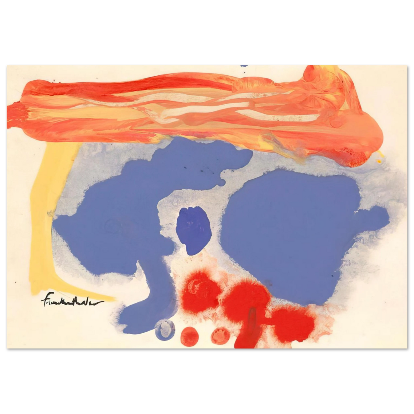 Helen Frankenthaler - Summerscene, Provincetown - 1961 Wall art - 27x35 cm / 11x14 inches - Fine Art Poster-canvas - -