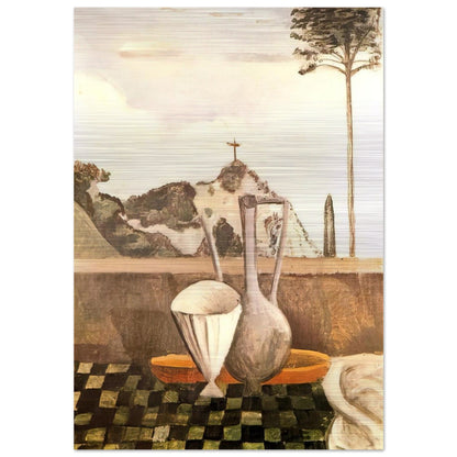 THE STILL LIFE IN FRONT OF CROSS ON TOP OF THE MOUNTAIN 1912 - Andre Derain Brushed Aluminum Print - 70x100 cm / 28x40 inches | Andre Derain Aluminum Print | Andre Derain Prints