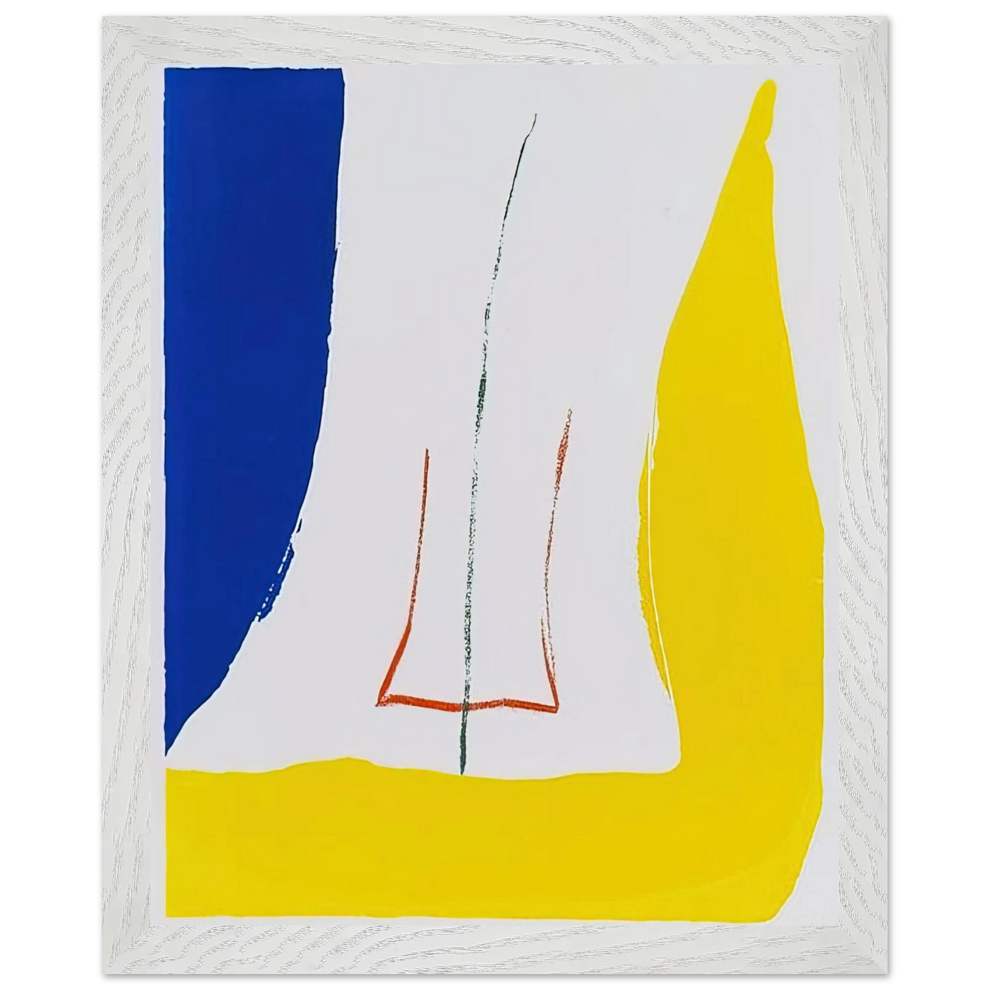 Helen Frankenthaler - Sun Corner - 1968 Wall art - A3 (29.7 x 42  cm) - Premium Wooden Framed Poster With Fine Art Paper-canvas - White frame