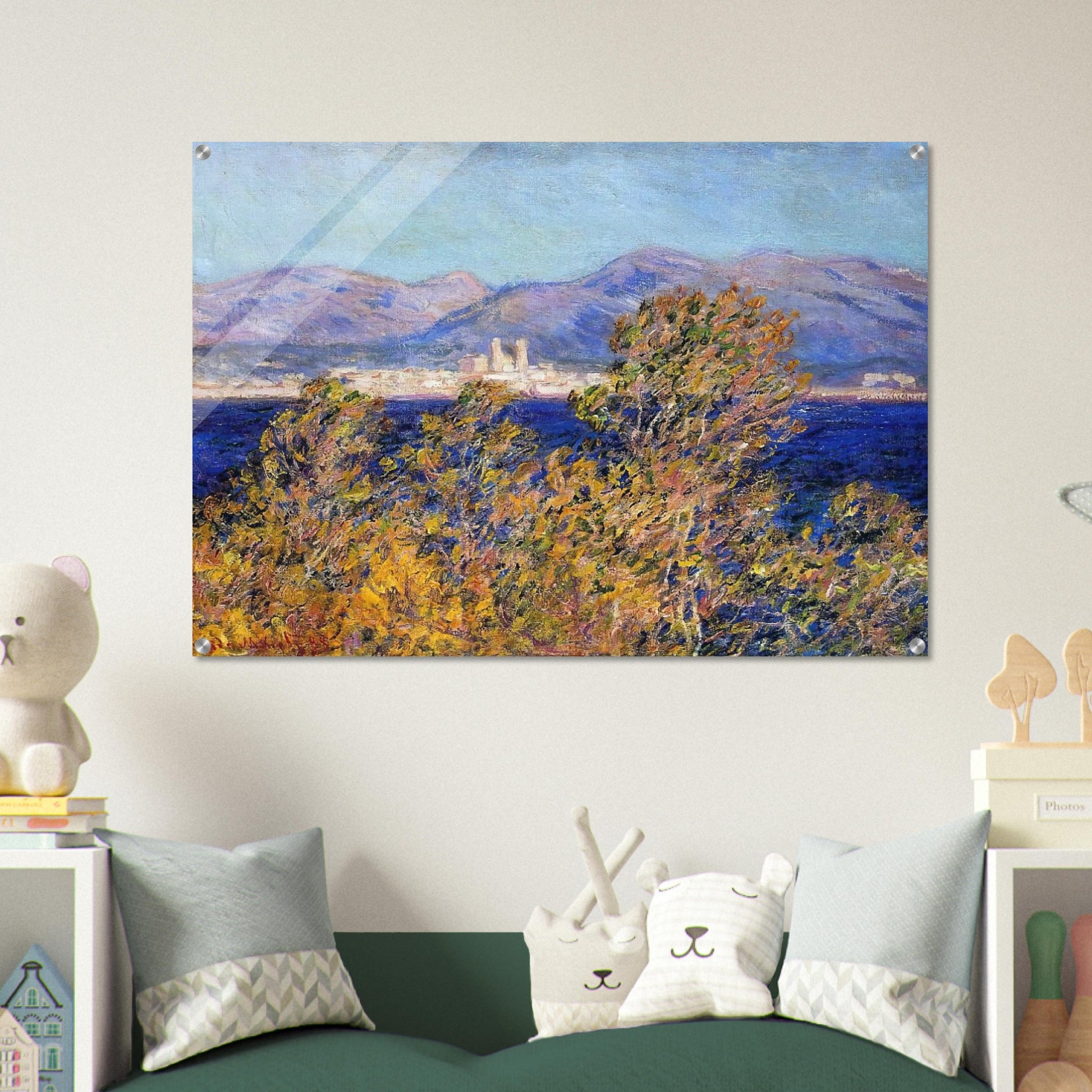 Antibes Seen from the Cape, Mistral Wind - claude monet Acrylic Print - 70x100 cm / 28x40″ inches | claude monet Wall Art | claude monet Prints