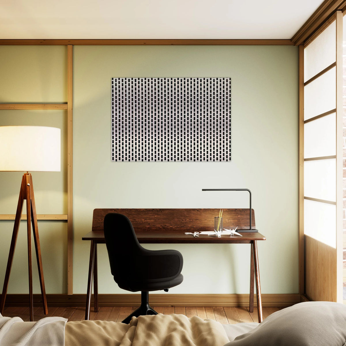 2 trames de carrés1 trame de tirets - 1975 - Francois Morellet Brushed Aluminum Print - 70x100 cm / 28x40 inches | Francois Morellet Aluminum Print | Francois Morellet Prints