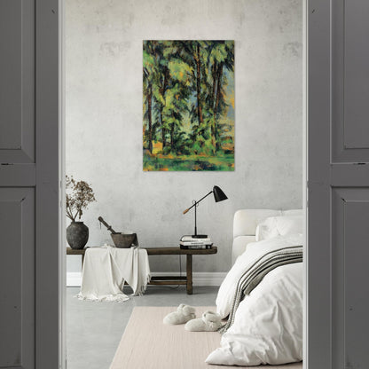 Large Trees at Jas de Bouffan - Paul Cézanne Brushed Aluminum Print - 70x100 cm / 28x40 inches | Paul Cézanne Aluminum Print | Paul Cézanne Prints