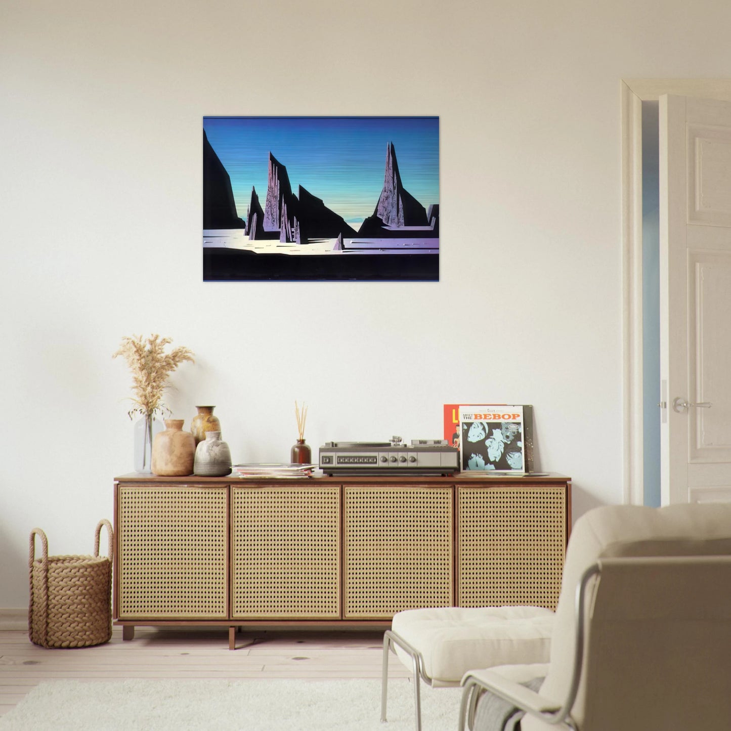 Desert Rocks - Eyvind Earle Brushed Aluminum Print - 70x100 cm / 28x40 inches | Eyvind Earle Aluminum Print | Eyvind Earle Prints
