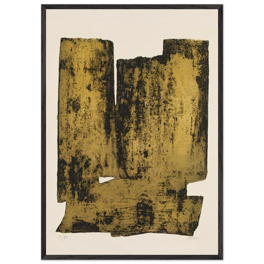 Eau forte XII - 1957 - Pierre Soulages 70x100 cm / 28x40 inches Framed Art Print – Black Wooden Frame