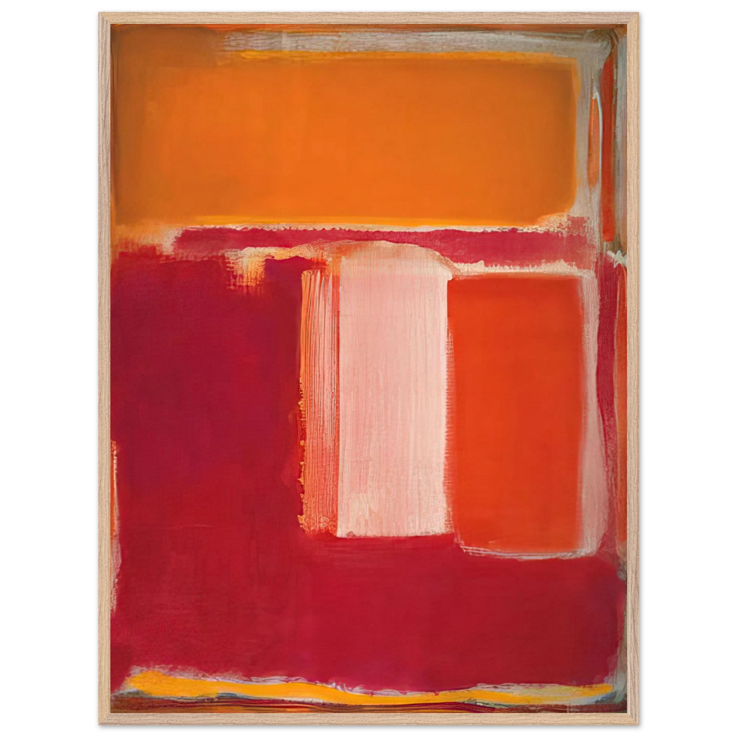Mark Rothko - Yellow, Cherry, Orange - 1947 Wall Art - 21x29.7 cm / 8x12" - Premium Wooden Framed Poster With Fine Art Paper - Black frame