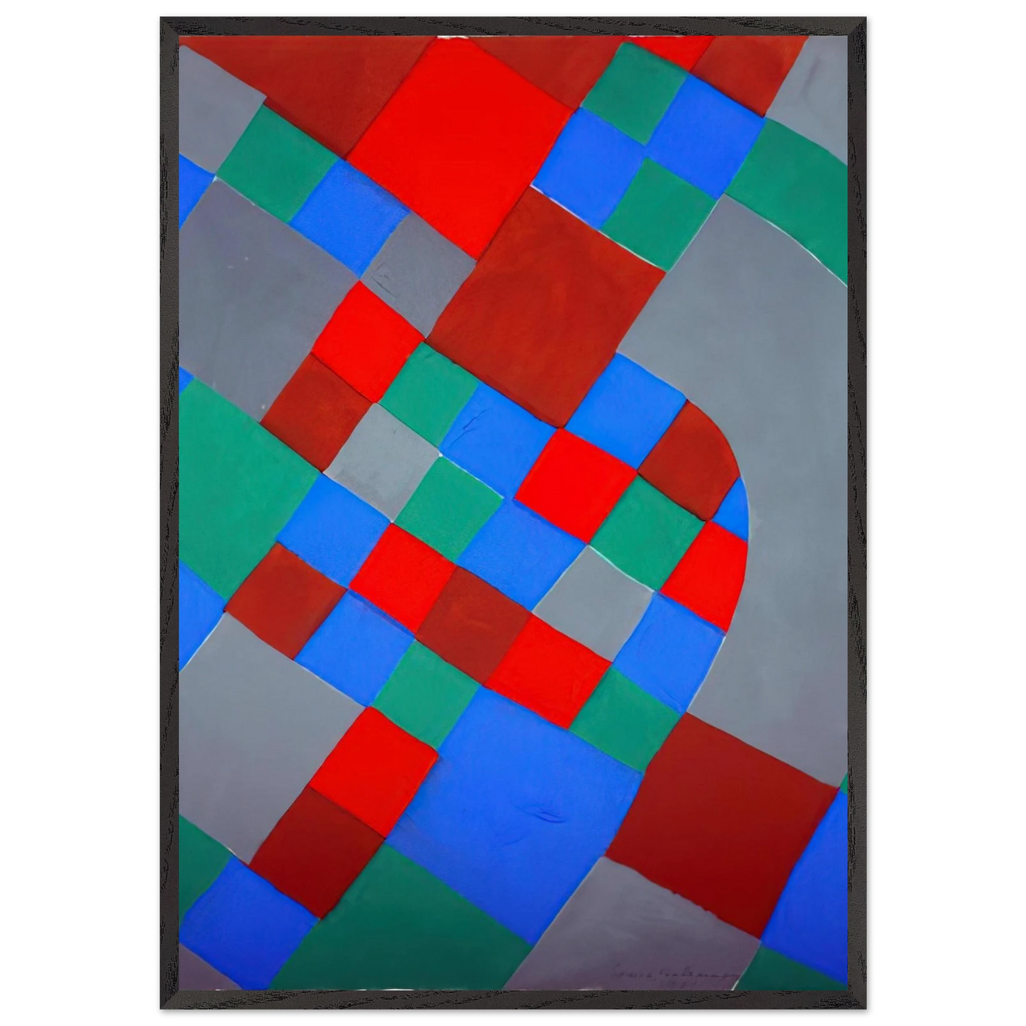 WORD POETRY POETRY OF COLORS - Sonia Delaunay 70x100 cm / 28x40 inches Framed Art Print – Black Wooden Frame