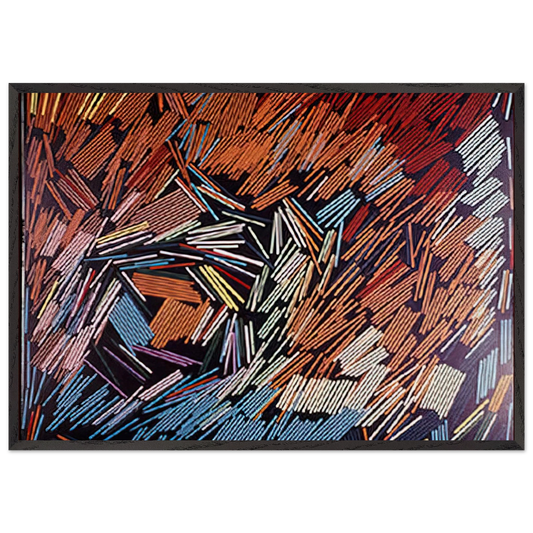November - 1968 - Ronnie Landfield 70x100 cm / 28x40 inches Framed Art Print – Black Wooden Frame