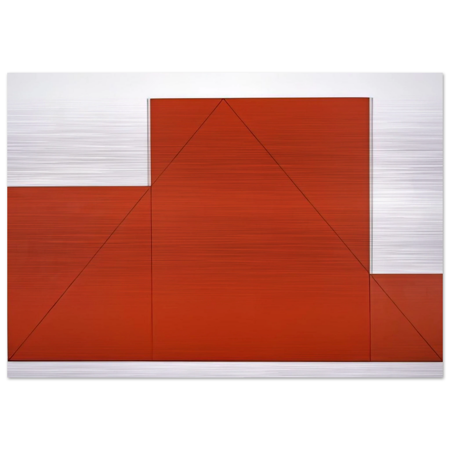A TRIANGLE WITHIN THREE RECTANGLES 1977 - Robert Mangold Brushed Aluminum Print - 70x100 cm / 28x40 inches | Robert Mangold Aluminum Print | Robert Mangold Prints