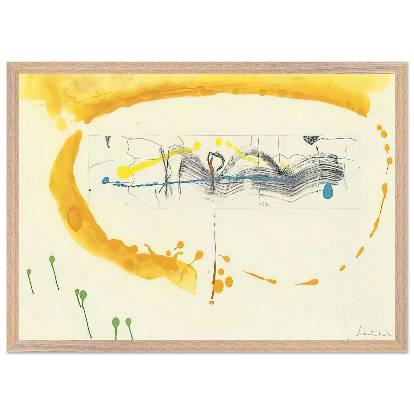 Helen Frankenthaler - Making Music - 2000 Wall art - 70x100 cm / 28x40 inches - Premium Wooden Framed Poster With Fine Art Paper-canvas - Wood frame