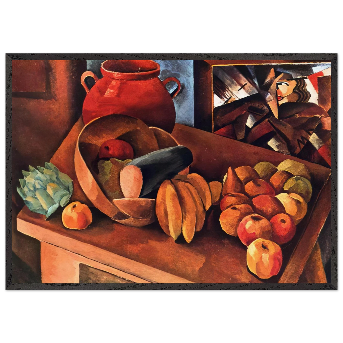 STILL LIFE WITH FRUIT 1913 - Moise Kisling 70x100 cm / 28x40 inches Framed Art Print – Black Wooden Frame