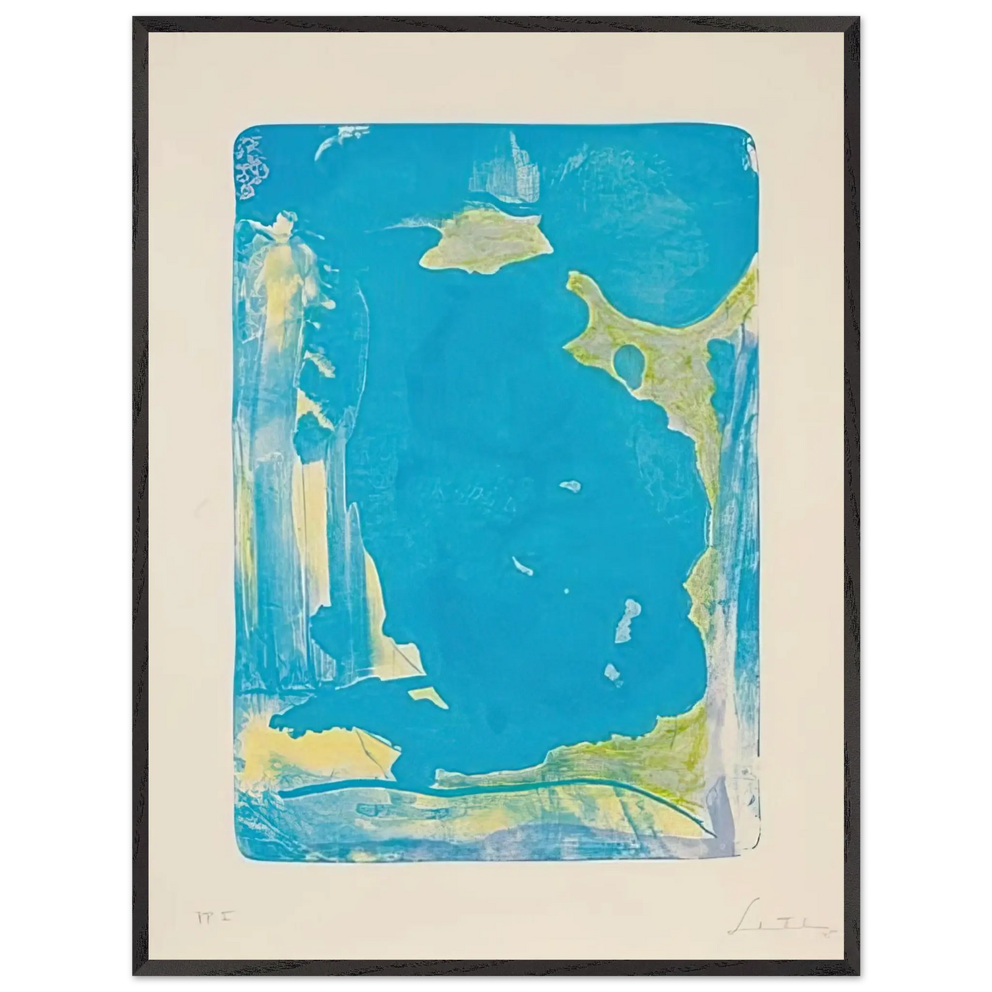 Helen Frankenthaler - Reflections IV - 1995 Wall art - 30x40 cm / 12x16 Inches - Premium Wooden Framed Poster With Fine Art Paper - White frame