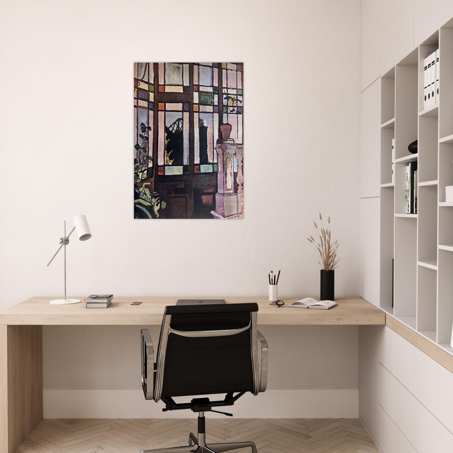 WINDOW WITH COLOURED GLASSES 1906 - Raoul Dufy Brushed Aluminum Print - 70x100 cm / 28x40 inches | Raoul Dufy Aluminum Print | Raoul Dufy Prints