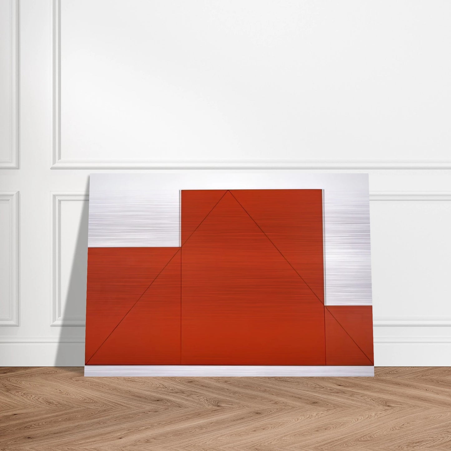 A TRIANGLE WITHIN THREE RECTANGLES 1977 - Robert Mangold Brushed Aluminum Print - 70x100 cm / 28x40 inches | Robert Mangold Aluminum Print | Robert Mangold Prints
