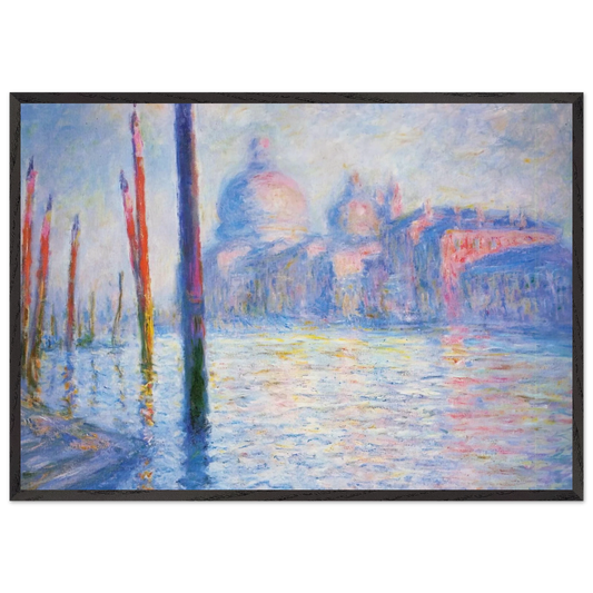 The Grand Canal 02 - claude monet 70x100 cm / 28x40 inches Framed Art Print – Black Wooden Frame