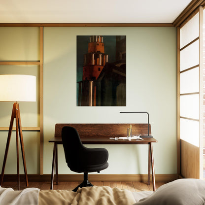 THE TOWER - Giorgio de Chirico Brushed Aluminum Print - 70x100 cm / 28x40 inches | Giorgio de Chirico Aluminum Print | Giorgio de Chirico Prints