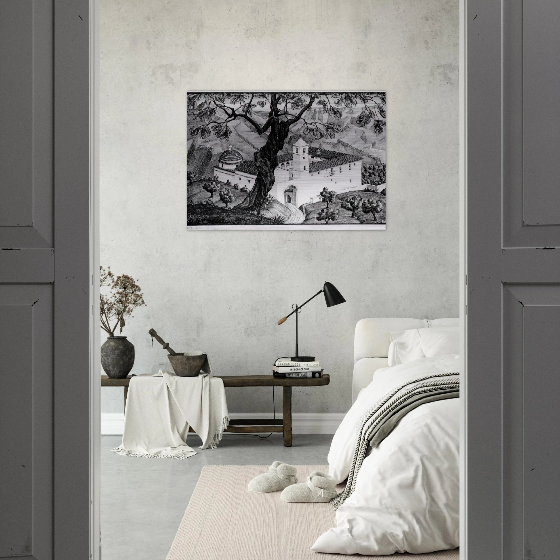 CLOISTER NEAR ROCCA IMPERIALE CALABRIA - MC Escher Brushed Aluminum Print - 70x100 cm / 28x40 inches | MC Escher Aluminum Print | MC Escher Prints