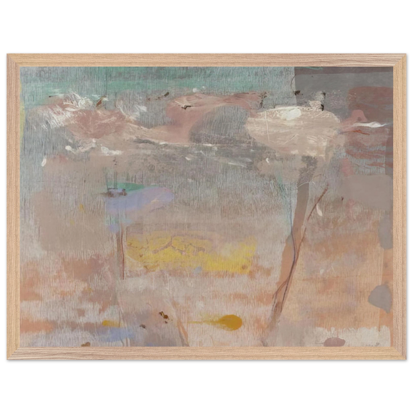 Helen Frankenthaler - Monotype I - 1981 Wall art - 45x60 cm / 18x24 inches - Premium Wooden Framed Poster With Fine Art Paper-canvas - Wood frame