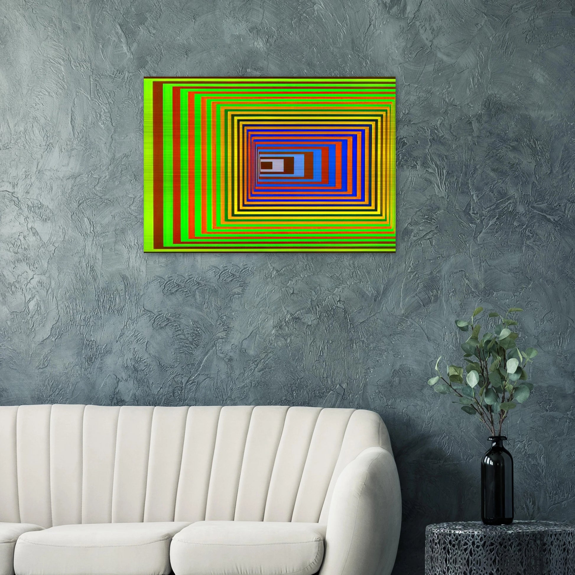 Vonal Stri - 1975 - Victor Vasarely Brushed Aluminum Print - 70x100 cm / 28x40 inches | Victor Vasarely Aluminum Print | Victor Vasarely Prints