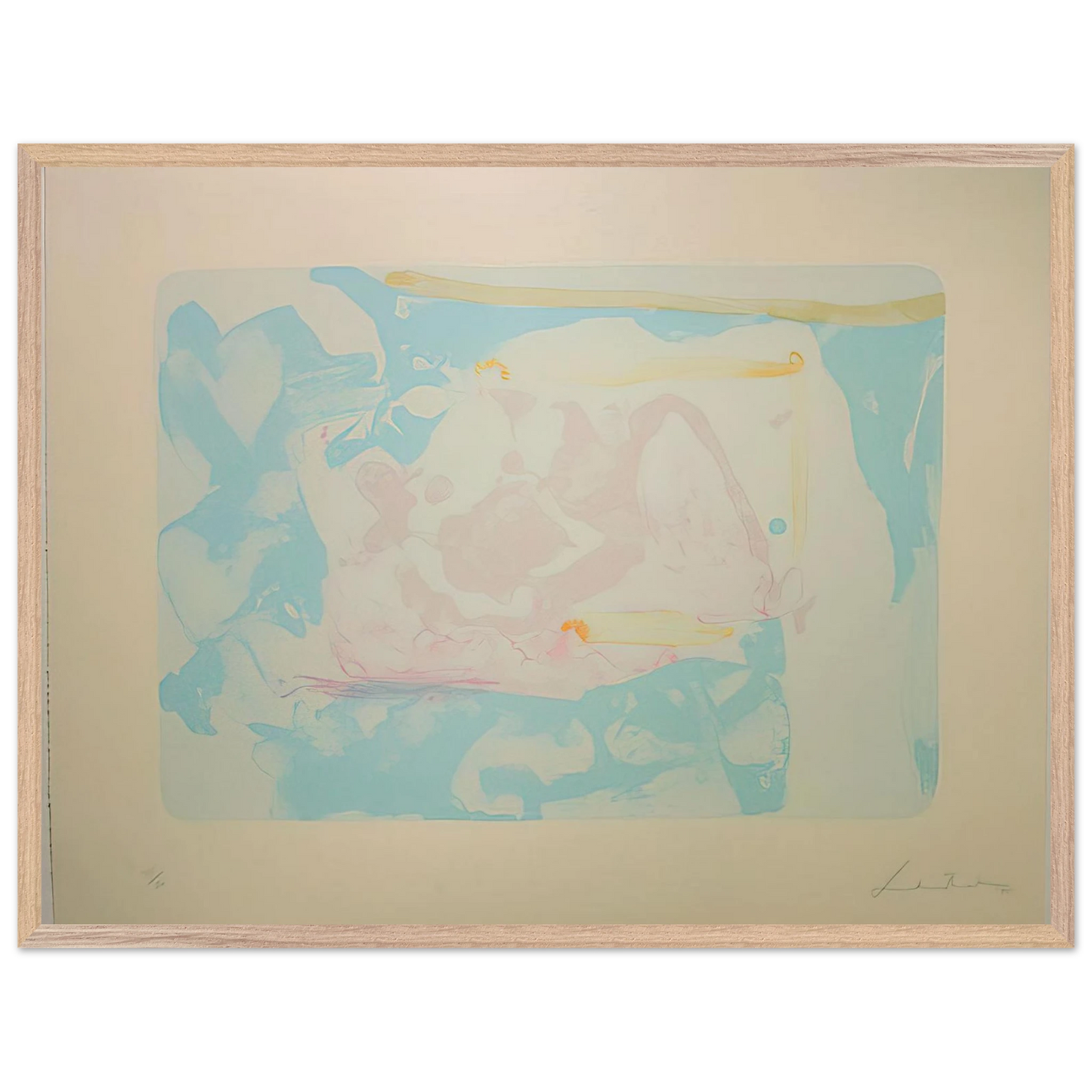 Helen Frankenthaler - Reflections III - 1995 Wall art - A2 (42 x 59.4  cm) - Premium Wooden Framed Poster With Fine Art Paper-canvas - Wood frame